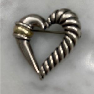 DAVID YURMAN Heart Pin Sterling & 14K